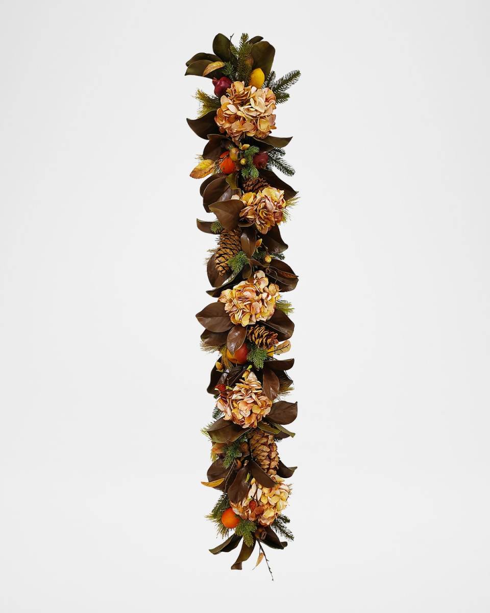 60" Hydrangea & Magnolia Leaf Garland